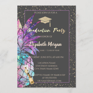 Invitation Bac de parties scintillant, Confetti, Vin, Ananas