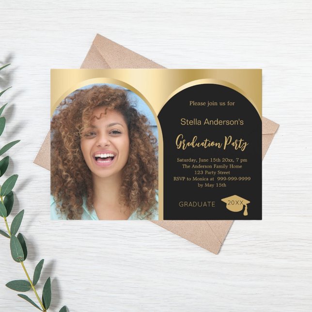 Invitation Baccalauréat en or noir 2025 (Créateur téléchargé)