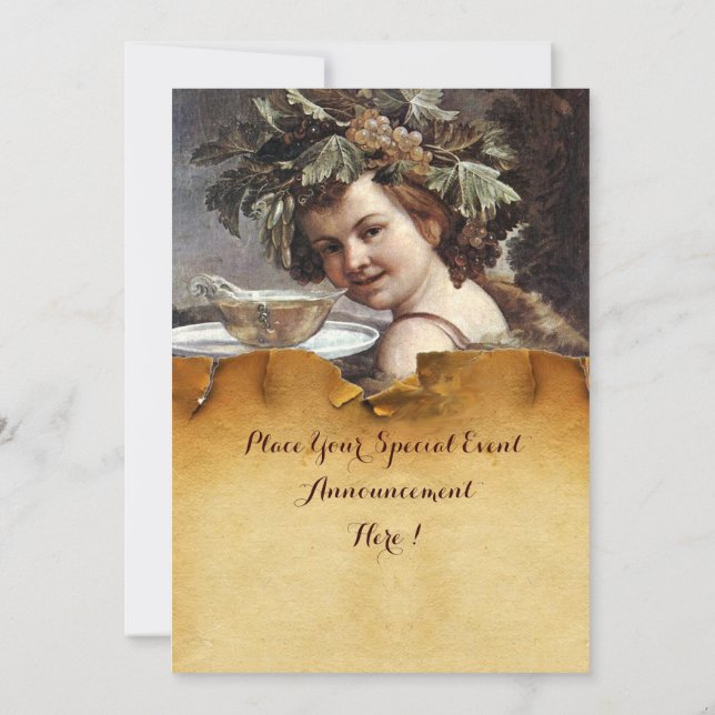 INVITATION BACCHUS, FÊTE DE DEGUSTATION DE VIN PARCHE MIN PAR (Dos)