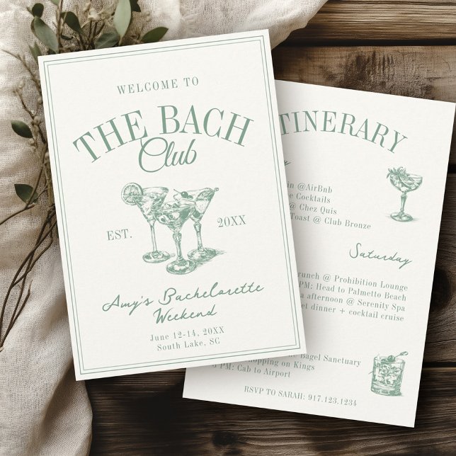 Invitation Bach Club Vintage Bachelorette (Créateur téléchargé)