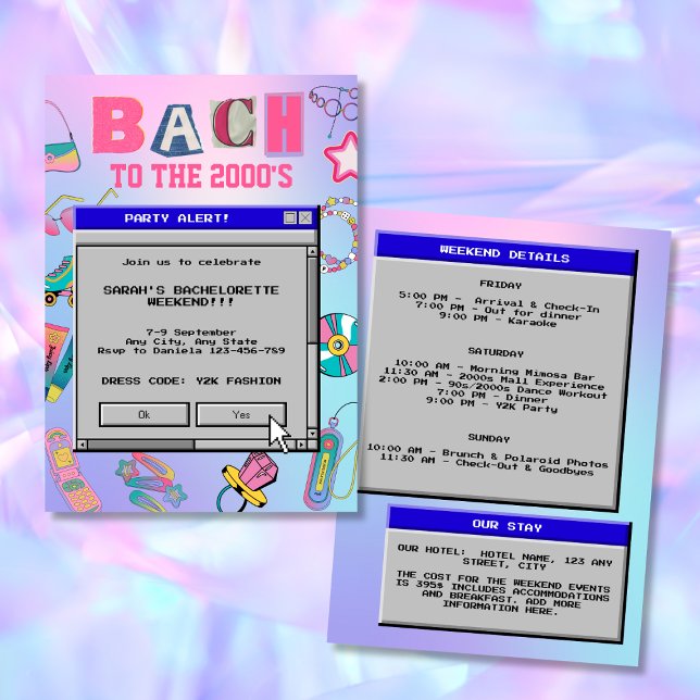 Invitation Bach To The 2000's Y2K Bachelorette Weekend (Bach To The 2000's Y2K Bachelorette Weekend Invitation)
