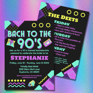 Invitation Bach to the 90s Bachelorette Weekend