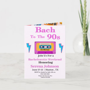 Invitation Bach To The 90s Cassette Tape Bachelorette Week-en