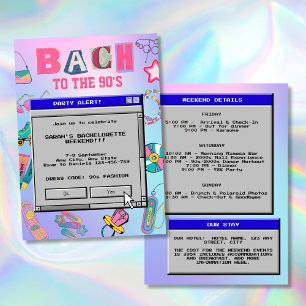 Invitation Bach To The 90's Retro Bachelorette Weekend