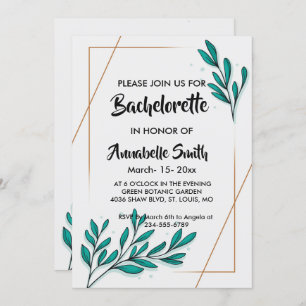 Invitation Bachelor Feuille Floral Gold Foil