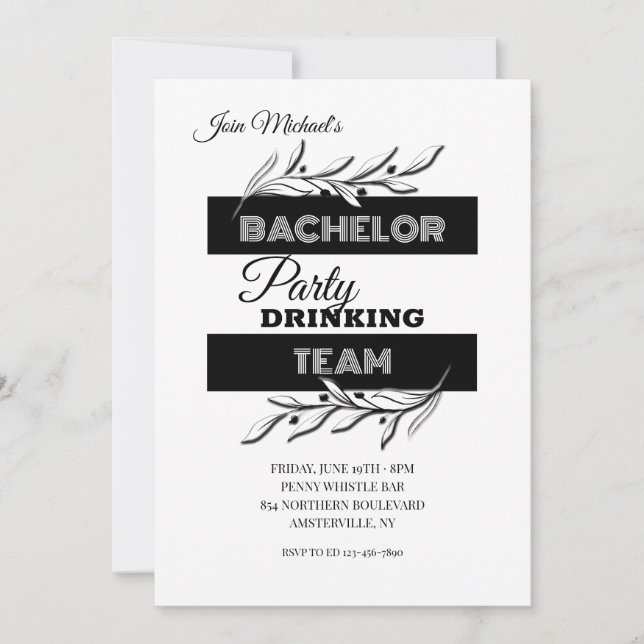 Invitation Bachelor Party Drick Team (Devant)