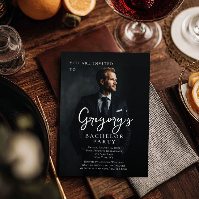 Invitation Bachelor party moderne photo design (Créateur téléchargé)