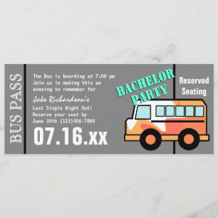 Invitation Bachelor Party Pass Orange
