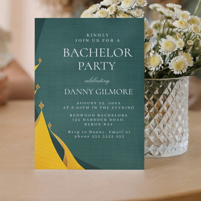 Invitation Bachelor Vert simple et élégant (Créateur téléchargé)