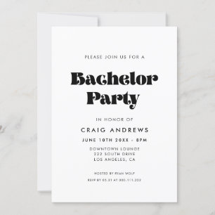 Invitation Bachelor vintage Script Retro