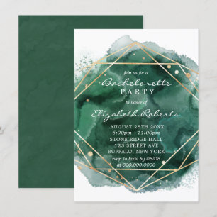 Invitation Bachelorée Vert et Or
