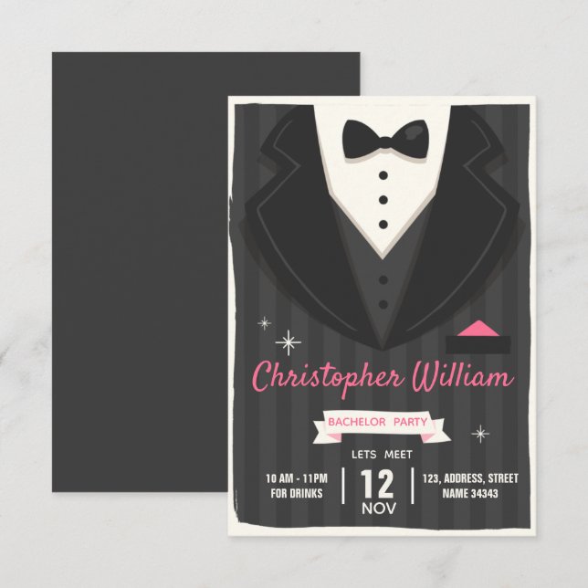 Invitation Bachelorette (Devant / Derrière)