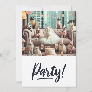 Invitation Bachelorette Amoureux des chats