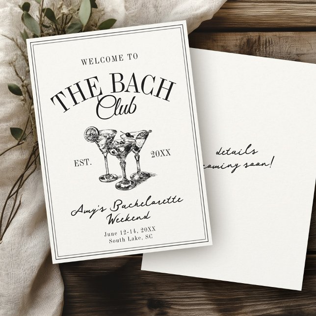Invitation Bachelorette Bach Club Vintage Old School (Créateur téléchargé)