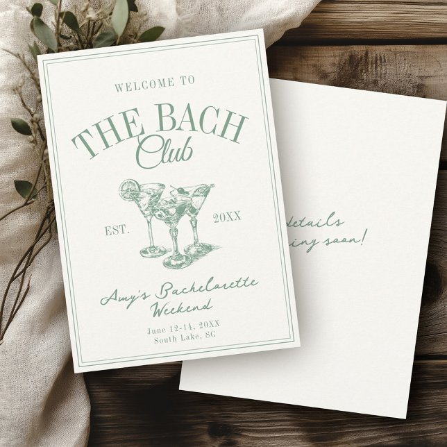 Invitation Bachelorette Bach Club Vintage Old School (Créateur téléchargé)