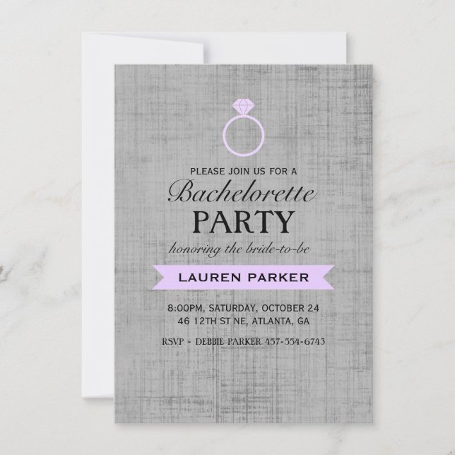 Invitation Bachelorette Bachelorette Poster vintage violet (Devant)