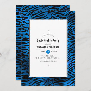 Invitation Bachelorette Bachelorette Stripes Bleu Chatoyant