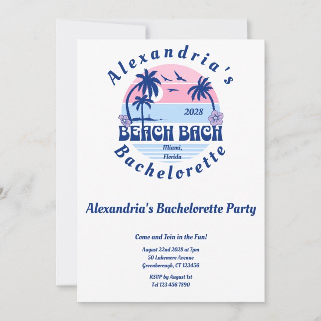 Invitation Bachelorette Beach Party (Devant)