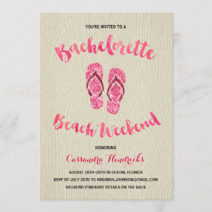 Invitation Bachelorette Beach Week-end avec Parties scintilla