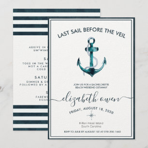 Invitation Bachelorette Beach Week-end Bridal Bash