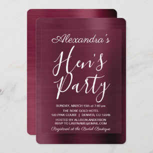 Invitation Bachelorette Bourgogne Fête de la Fille Hen