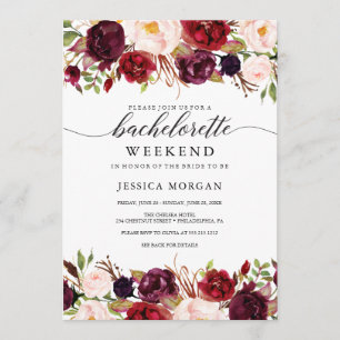 Invitation Bachelorette Bourgogne Marsala Week-end Itinéraire