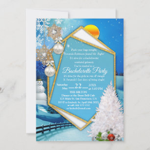 Invitation Bachelorette cadre or géométrique