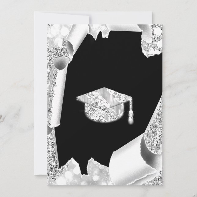 Invitation Bachelorette CASQUETTE diplômée Black Grey (Dos)