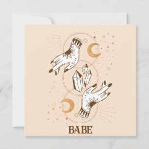 Invitation Bachelorette céleste du Tarot Mystique Boho