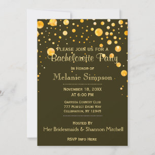 Invitation Bachelorette   Cercles d'or