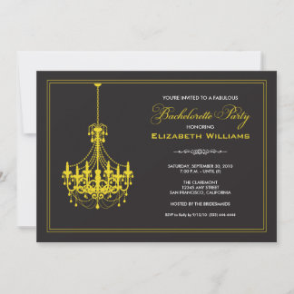 Invitation Bachelorette chandelier classique (jaun
