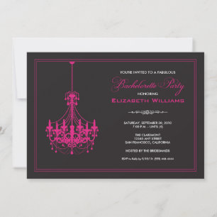 Invitation Bachelorette chandelier classique (rose