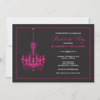 Invitation Bachelorette chandelier classique (rose