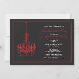 Invitation Bachelorette chandelier classique (roug