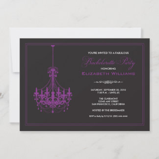 Invitation Bachelorette chandelier classique (viol