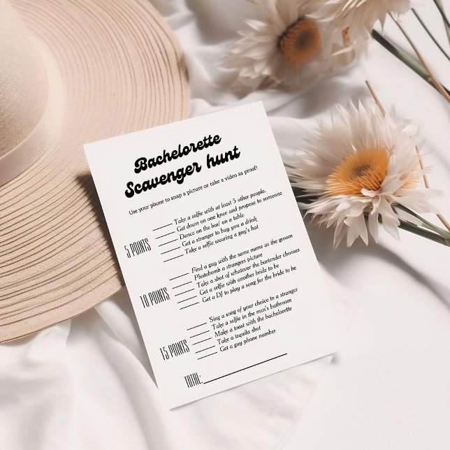 Invitation Bachelorette chasse à la sauvette jeu, amusant bac (Créateur téléchargé)