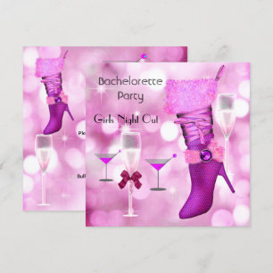 Invitation Bachelorette Chaussures Hi Heels Boots Rose 2
