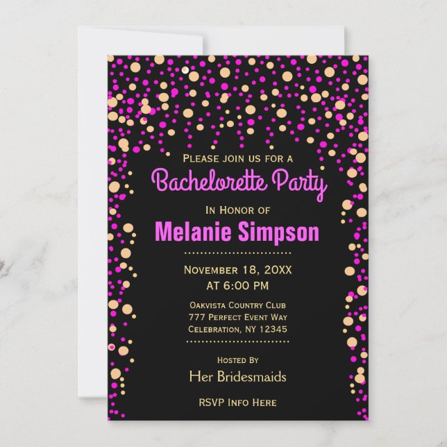 Invitation Bachelorette | Confetti (Devant)