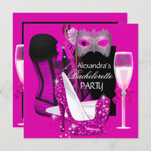 Invitation Bachelorette Corset Rose Masquerade Champagne 3