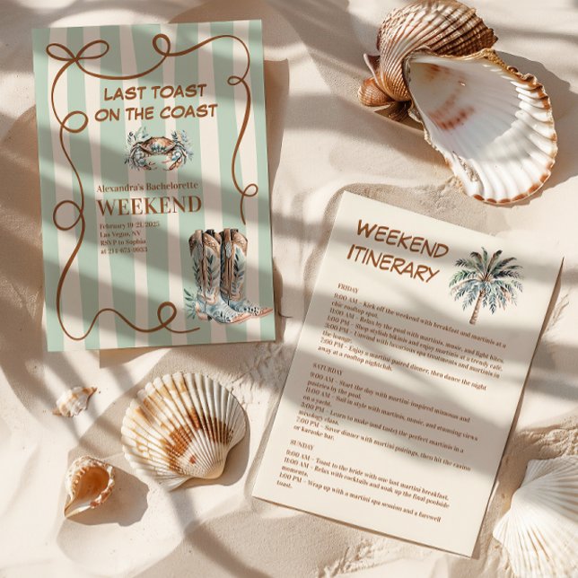 Invitation Bachelorette côtière occidentale (Créateur téléchargé)