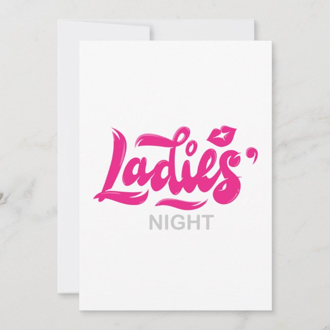 Invitation bachelorette dames lèvres de nuit (Devant)