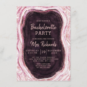 Invitation Bachelorette de Bachelorette Burgundy et Rose Gold