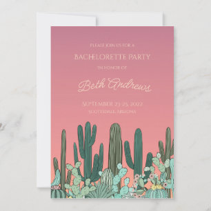 Invitation Bachelorette de Cactus Sunset du désert