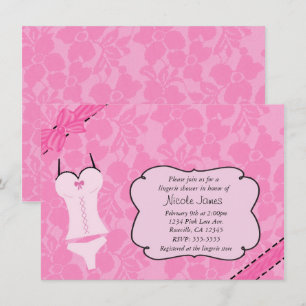 Invitation Bachelorette de Fête de l'mariée de dentelle rose