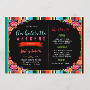 Invitation Bachelorette de fiesta avec l'invitation
