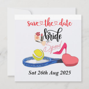 Invitation Bachelorette de l'équipe de tennis Bride