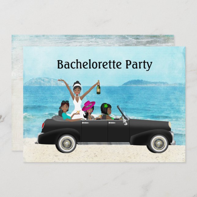 Invitation Bachelorette de mariage de la plage de Destination (Devant / Derrière)