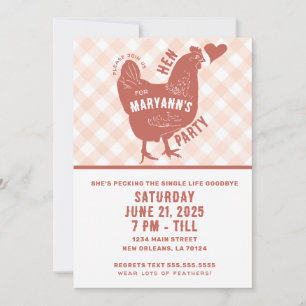 Invitation Bachelorette de poulet de la fête de Hen Invitatio