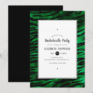 Invitation Bachelorette de Tigre Noir et Vert