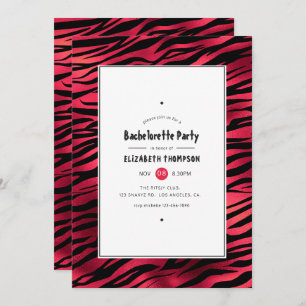 Invitation Bachelorette de Tigre Rouge Chatoyante